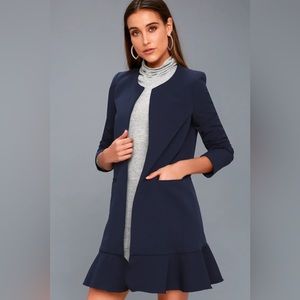 Lulu’s Sold Out Royce Navy Blue Florence Blazer Jacket